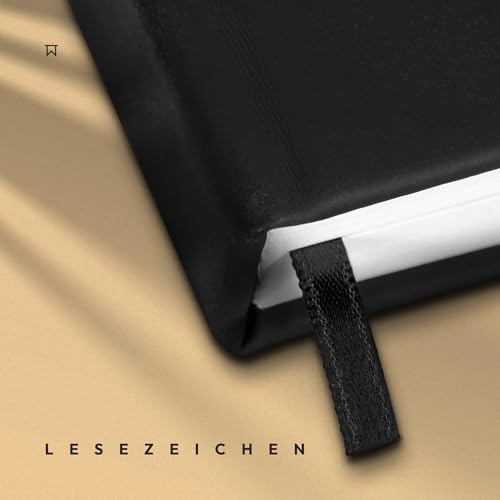 OLLEVRES Notizbuch A5 Punktiert - Premium Papier 120g/m² - Hardcover, 180° Flachöffnung - Tagebuch inklusive Lesezeichen, Stifthalter & Verschlussband - Journal Buch, Bullet Journal, Haushaltsbuch