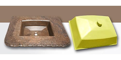 Concrete Coutertop Sink Mold - Aldon Sink Rubber Mold A Geometric Design to fit Any Decor. Dimensions 17”x12.5”x5.5”