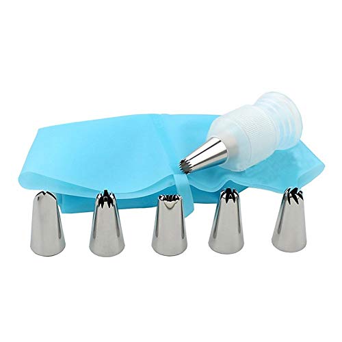 Jatidne 24 Pieces Piping Bags and Nozzles Cake Decorating Kit Icing Bags and Nozzles Stainless Steel Flower Piping Nozzle Set