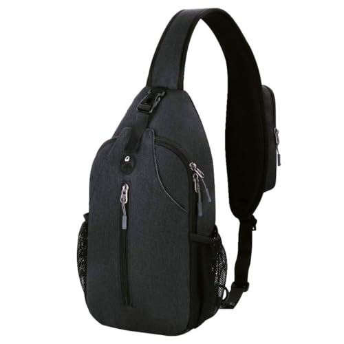 Image of GUSTAVE Sling Bag for Men Stylish Crossbody Bag for Men - Lightweight, Durable Design, Perfect for Travel, Outdoor Activities, Daily Commute, Adjustable Strap, Sleek Black Finish, Compact & Spacious