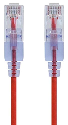 Image of Monoprice Cat6A 3ft Red 10-Pk Patch Cable UTP 30AWG 10G Pure Bare Copper Snagless RJ45 SlimRun Series Ethernet Cable