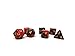 10mm Mini Polyhedral Dice Collection - Includes one D20, D12, D10, D8, D6, D4, and D00 (Black and Red Swirl)