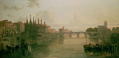 Lienzo de la Vista de Pisa por David Roberts, cuadro impreso de 60x90cm para decorar