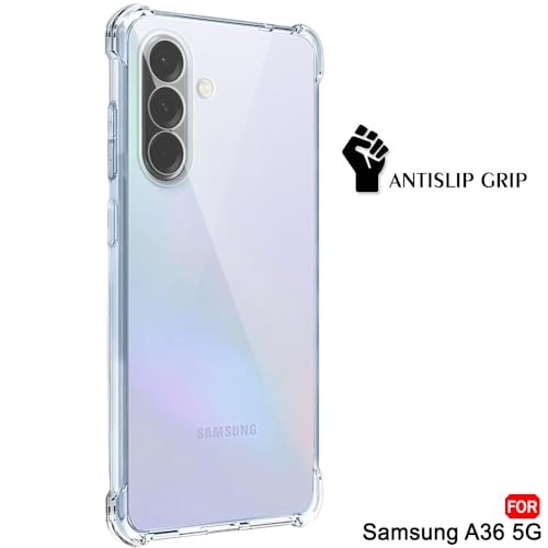 Image of TheGiftKart Transparent Crystal Clear Back Cover Case for Samsung Galaxy A36 5G | Shockproof Soft TPU Case | Cushioned Edges for Ultimate Protection Back Cover Case (TPU, Transparent)
