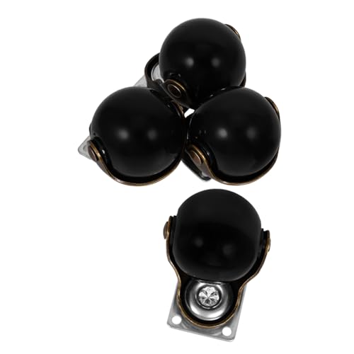 LALAFINA 4個 平底万向脚? 静音耐荷重メタルキャスター ブレーキ付き家具交換用 小型オフィスチェア医療用テーブル対応