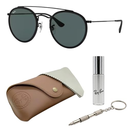 Image of Ray-Ban RB3647N ROUND DOUBLE BRIDGE Round Shaped Sunglasses for Men & Women with Official RAYBAN Eyewear Kit