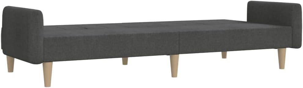 Sofa Bed Dark Grey Wooden Frame Living Room Furniture