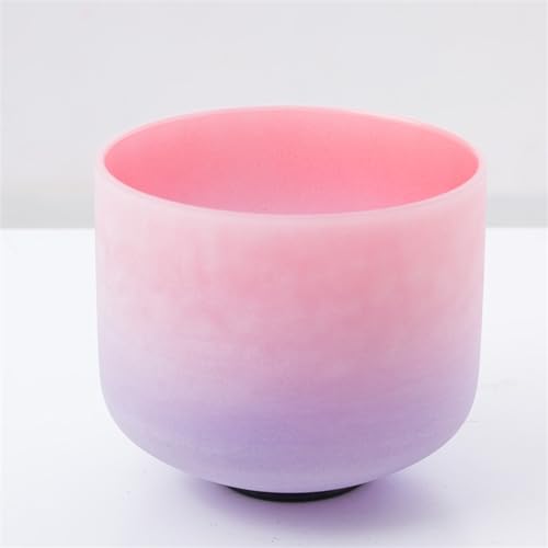 Crystal Singing Bowl - Rainbow Color Series, 432 Hz 99,99% Natural Frosted Chakra Bowl Music Bowl, i