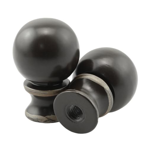 Image of 2PCS Ball Lamp Finial Cap Knob Lighting Lamp Finials Lamp Finial Small Spherical Lamp Finishes for Lamp Shade Holder, Table Lamps, Floor Lamps, Lamp Topper Knob, Black with Gold Trim