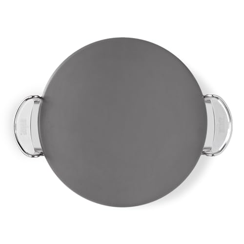 Weber Crafted Glasierter Pizzastein - hitzebeständig, speichert Wärme gleichmäßig, für knusprige Pizzaböden und einfache Reinigung – Creme (8861)