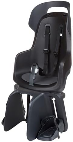 Bobike GO Maxi CFS XR 8012300019 Rear Child Bike Seat, Fits Luggage Rack, for 9 Months–6 Years, Max 22 kg, Adjustable Footrests, Tool-Free Mount, Urban Black