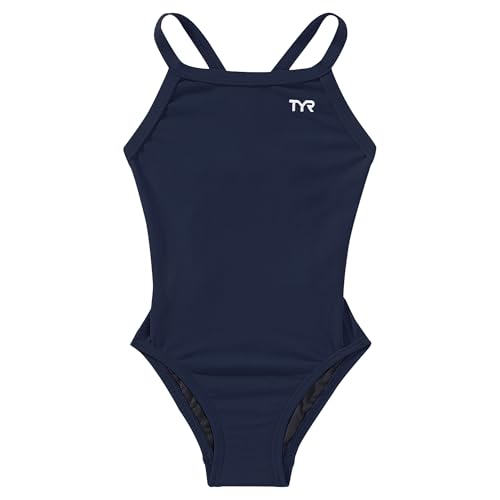 TYR Sport Girls' Solid Durafast Diamondback Swim Suit