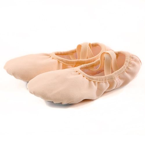 Rosefinch Scarpe da Danza Tela Scarpette da Ballo Mezza Punta Suola Spezzata per Bambini Ragazze e Adulti.33EU-Rosa1/Nero/Beige/Marrone