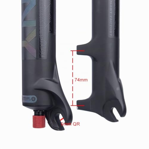BOLANY 26/27.5/29 Mountainbike Luftfedergabel Stoßdämpfer Rebound-Einstellung 1 1/8 Gerade Gabelschaft QR 9mm Federweg 100mm Manuelle/Fernbedienungssperre Passend für Mountain/Rennrad