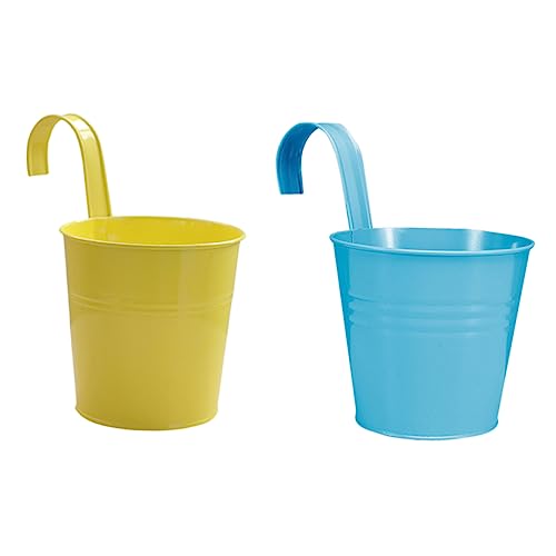 KONTONTY 2 Stück Eisen-Garten-blumenampel Pflanzenampel Blumenbehälter Für Fenster Balkon Geländer Langlebig Und Modisch