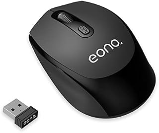 Amazon Brand  Eono Wireless Mouse for Laptop, 2.4GHz Silent Cordless Optical PC Laptop Computer Mouse, USB Wireless Mice, 1600DPI with 3 Adjustable Levels for Windows Mac Linux Vista MacBook