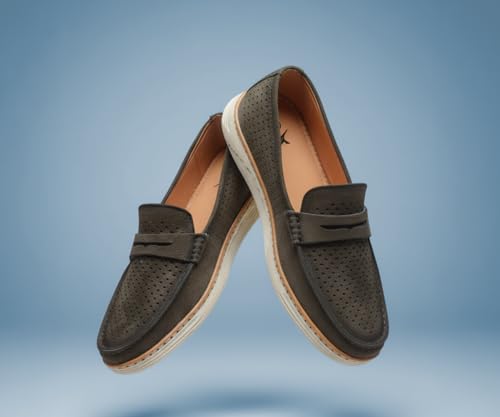 Image of Kraasa Men Denim Causal Loafers | Premium Breathable Upper | Driving Loafers | Lighweight Slip-On's | Soft Cushioned Insole | Super Flexible, Comfortable for Men