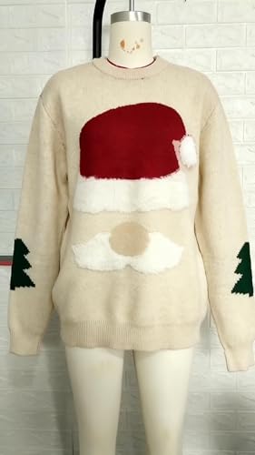 Ugly Christmas Sweaters for Women Cute Gnomes Santa Xmas Crewneck Sweatshirts Funny Holiday Long Sleeve Knitted Tops - Image 3