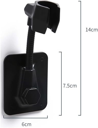 Support de douche à main orientable avec poignée robuste blanche sans vis