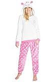 Disney Schlafanzug Damen Lang Stitch Pyjama Teenager (XL, Rosa Marie)