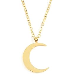Happiness Boutique Damas Collar de Media Luna en Color Oro | Collar Delicado de Colgante Luna Creciente