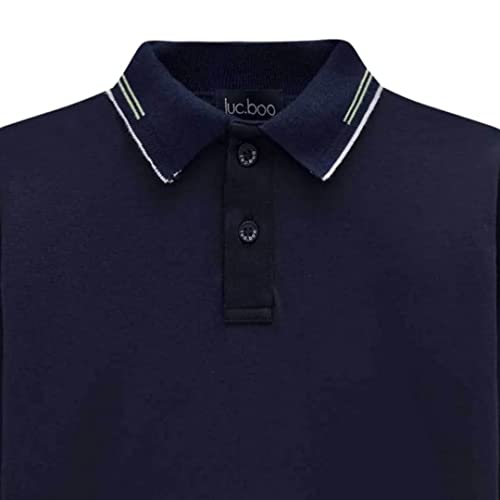 Camisa Pólo Clássica Azul Marinho Tam 4 a 12 - Luc.boo