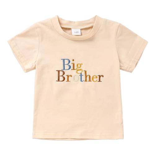 TITKKOP - Big Brother T Shirt for Toddler Boys - Soft Cotton Short Sleeve Summer Top, Off-White, 2-3T - Best Deal on Amazon