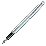 Pilot Metropolitan Collection Fountain Pen, Silver Barrel, Classic Design, Medium Nib, Medium Nib, Black Ink (91118)