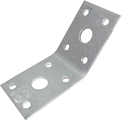 AERZETIX - Juego de 10 Placas de Ensamblaje y Fijación a 135° 50x50x35x2.5mm - Escuadra en Ángulo - Soporte Perforado de Armazón - Placa de Unión de Ángulo - Acero Galvanizado - C48453