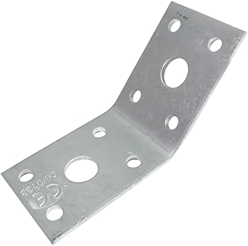 AERZETIX - Juego de 10 Placas de Ensamblaje y Fijación a 135° 50x50x35x2.5mm - Escuadra en Ángulo - Soporte Perforado de Armazón - Placa de Unión de Ángulo - Acero Galvanizado - C48453
