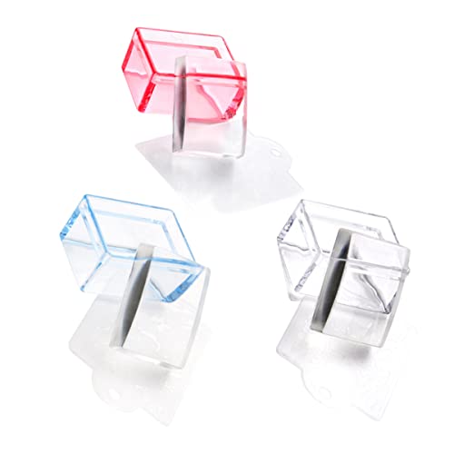 FRCOLOR 3Sets Head Stamp Visible Rectangulaire Tools with Body Transfer Printer Blue Pink Stamper: Kit Women Stamper Polish Plate Nail Gel French Art Girl Stamper Jelly Color Cover