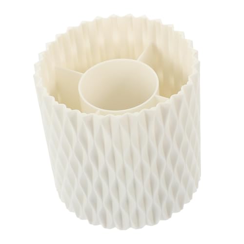 FRCOLOR Porte-pinceaux de Maquillage Rotatif Grand Format en Polypropylène Blanc Seau de Rangement pour Pinceaux Organisateur Bureau Polyvalent pour Accessoires Cosmétiques