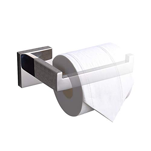 Tastos Polished Chrome Toilet Paper Holder Sus304 Stainless Steel, Modern Square Half Open Bathroom 5 Inch Tp Holder Wall Mount Rustfree Tissue Roll Dispenser For Washroom Kitchen #TOP4