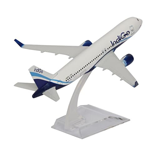 Image of ARTVARKO Aeroplane Indigo Airways Airlines Scale Model Die Cast Metal Aircraft Highly Detailed Replica Gift For Aviation Enthusiasts 16 Cm, For Kid