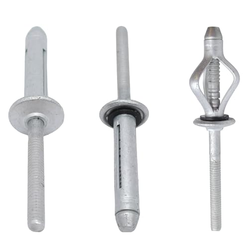 IBRIQO® Remaches Ciegos Estancos de Aluminio con Junta EPDM | 6,4 × 30,2 mm | Fijación Resistente y Fiable | Cierre Hermético, Impermeable y Sellado (6,4 x 30,2 mm, 25, Unidad)