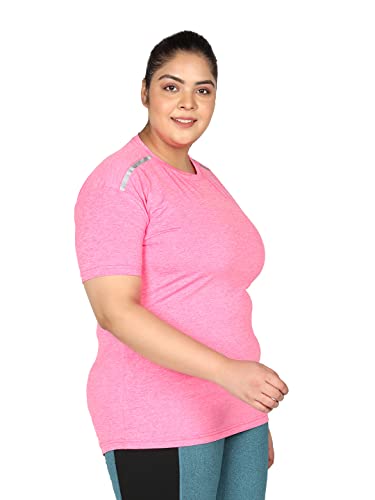 Image of CHKOKKO Women's Polyester Round Neck Regular Fit Gym Sports T-Shirt