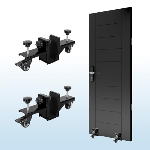 Lot de 2 chariots de meubles robustes avec roues pivotantes, capacité de 340,2 kg, réglable pour panneaux de 1,91 cm, déménagement lisse pour la maison et le bureau, design noir durable