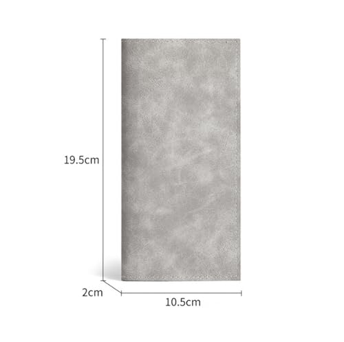 Wallet Long Multi-Card Slots Casual Wallet Card Holder Solid Color Retro Wallet(LightGray)2