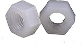 100pcs Nylon Hex Nut Assortment Kit PA66 Metric Thread Hexagon Fasteners White Plastic Nuts for Home and Automotive Use (M3)