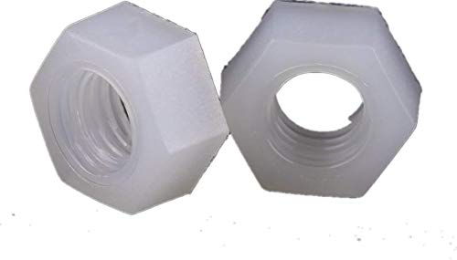 100pcs Hex Nuts Nylon Metric Nut Assortment Hardware Nuts PA66 Metric Thread Hexagon Fasteners White Plastic Nuts for Home and Automotive Use (M3) image 3