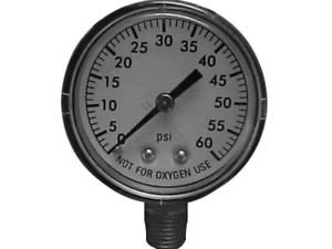 SuperPro 81060BU Universal 2 0-60 PSI Pool & Spa Pressure Gauge With 1/4 Bottom Mount