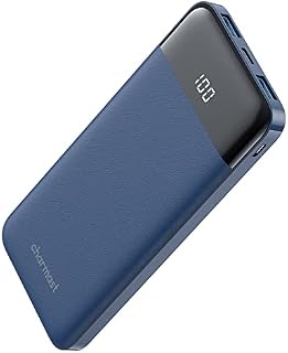 Charmast 10400mAh Power Bank USB C Battery Pack with LED Display Type C Powerbank Portable Charger Compatible with Smartphones Tablets and More (Blue)
