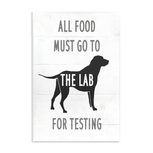 Image of Kitchen Humor Dog Food Phrase, 13 x 19 Inch Mounted Print on Wall Plaque
