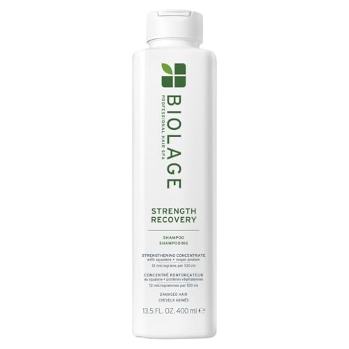 Biolage Shampoo Ristrutturante per Capelli Danneggiati, Azione Levigante, Arricchito con Squalano Vegano, Strenght Recovery, 400 ml