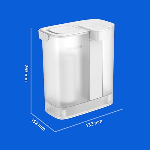 Philips Water Carafe filtrante Instant (3 L) – Eau propre et savoureuse en quelques secondes – 1× filtre Taste+, réduit le chlore et le plomb, préserve les minéraux