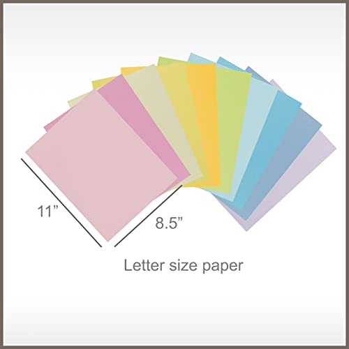 Cardstock 8.5 X 11 Paper Pack - 110 Lb Assorted Pastel Colored Scrapbook Paper - Double Sided Card Stock For Crafts, Embossing, Cardmaking - 100 Sheets #TOP4