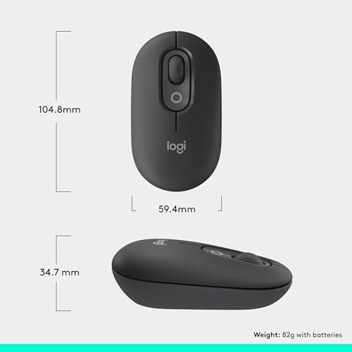 Logitech POP Mouse, Wireless Mouse with Customizable Emojis, SilentTouch Technology, Precision/Speed Scroll, Compact Design, Bluetooth, Multi-Device, OS Compatible - Graphite by Logitech - Image 9