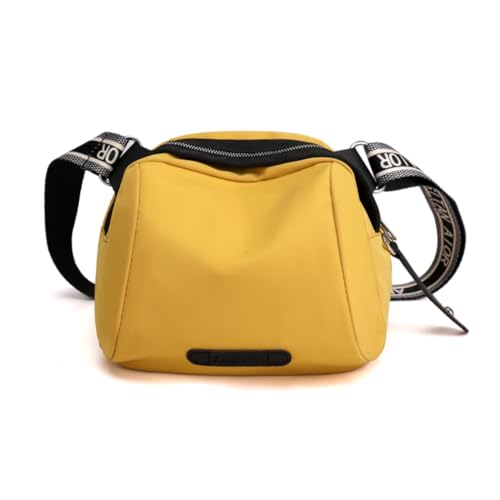 oukesin Bolso bandolera de nailon para mujer con cremallera para uso diario y escolar, 051Amarillo