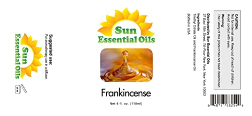 Sun Essential Oils 4Oz - Frankincense Essential Oil - 4 Fluid Ounces #TOP1