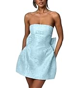 Hoepoly Embroidery Satin Short Homecoming Dress for Teens Straplesss Mini Prom Party Cocktial Gow...